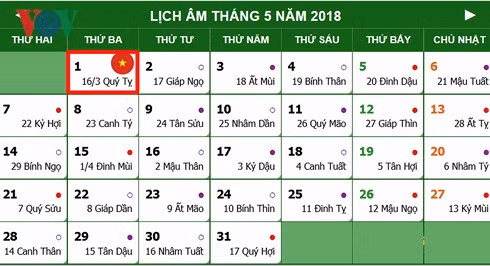 lich nghi chinh thuc gio to hung vuong 30 4 va 1 5 2018