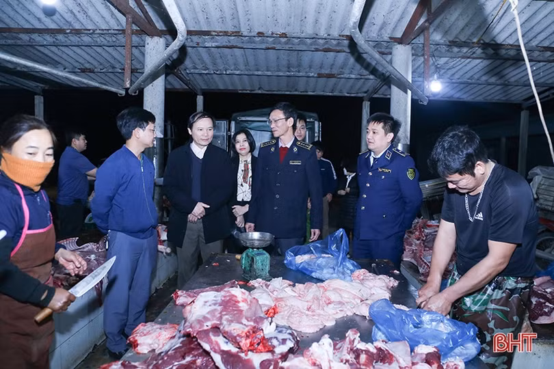 Kiểm tra đột xuất lò mổ gia súc tập trung tại TP Hà Tĩnh