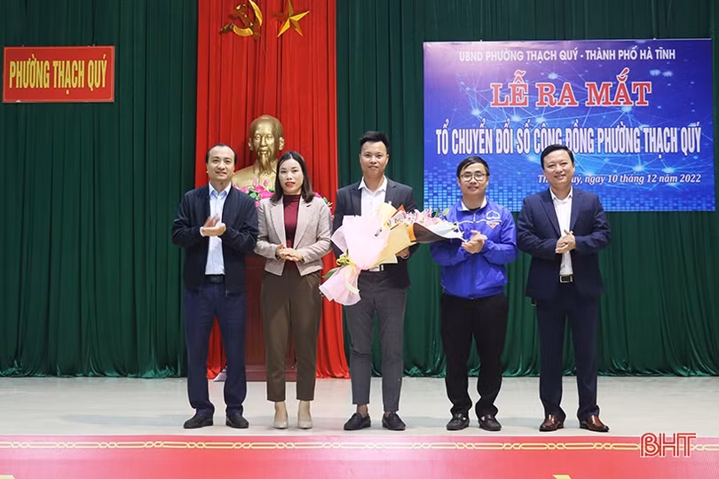 Địa phương đầu tiên của TP Hà Tĩnh ra mắt các tổ chuyển đổi số cộng đồng