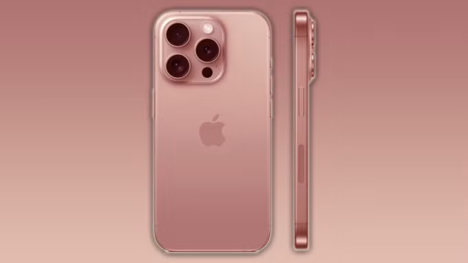 Màu "Rose" mới được cho là sắp xuất hiện trên hai phiên bản Pro của iPhone 16. Ảnh: The Sun