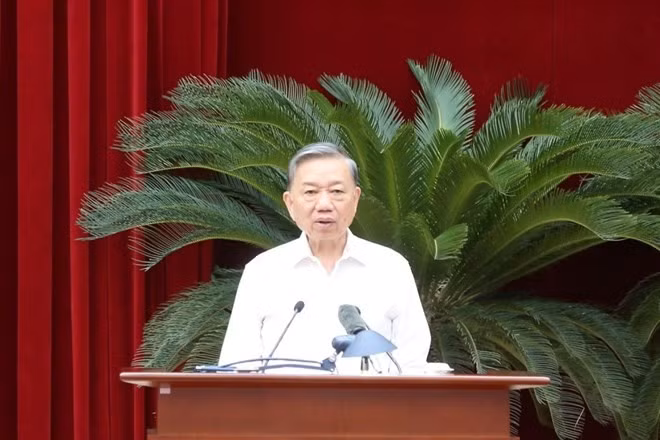 Tổng Bí thư, Chủ tịch nước Tô Lâm phát biểu tại hội nghị gặp mặt cán bộ quy hoạch diện Bộ Chính trị quản lý. Ảnh: Hiền Hòa