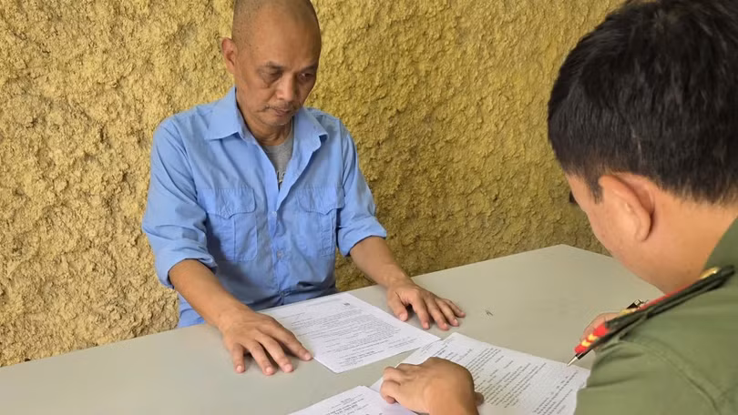 Cơ quan An ninh điều tra Công an TP Hà Nội lấy lời khai của Nguyễn Thành Nam.