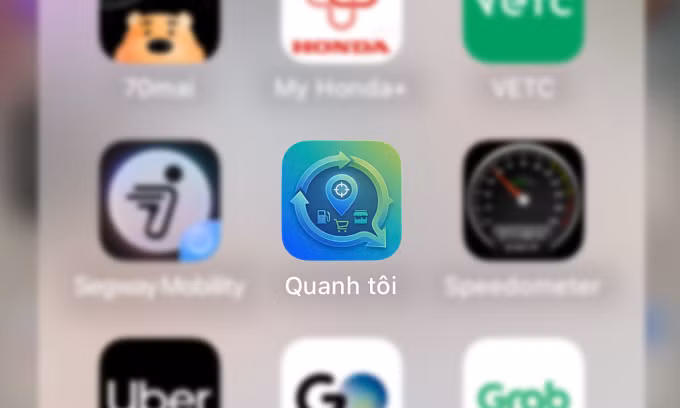 Ứng dụng Quanh tôi về tìm kiếm địa chỉ bán, phản ánh chất lượng xăng. Ảnh chụp màn hình.
