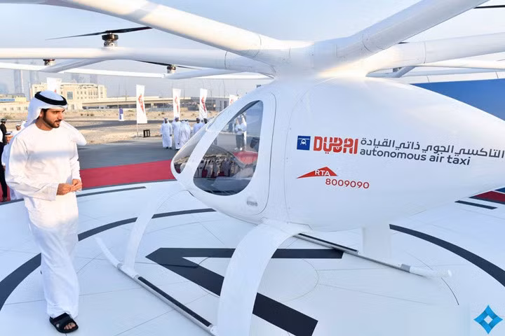 chum anh taxi bay dau tien tren the gioi bay luon tren bau troi dubai