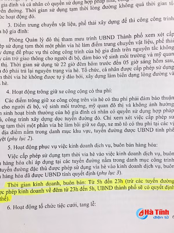 cong an tp ha tinh ra quan dep quan an via he sau 23h dem
