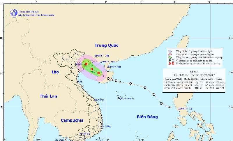 chieu nay ap thap di vao dat lien ha tinh co mua vua den mua to