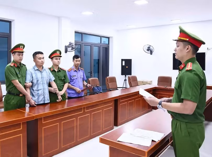 Nguyễn Hà Duy bị bắt chiều 5/7. Ảnh: Công an Tuyên Quang