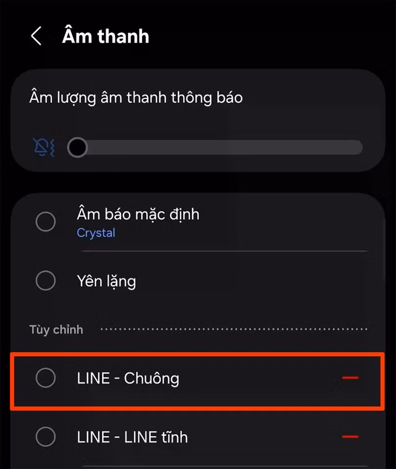 Cuối cùng, chọn âm thông báo phù hợp.