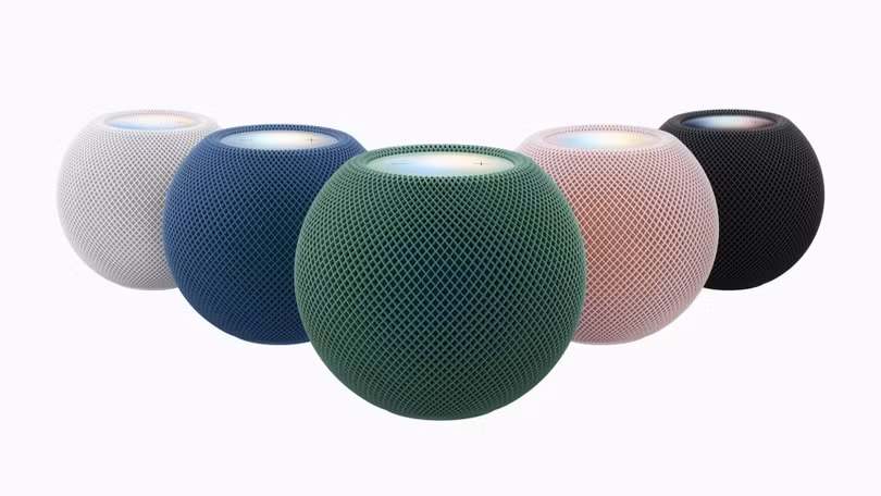 HomePod mini 2 với 3 màu sắc mới. Ảnh: Apple.