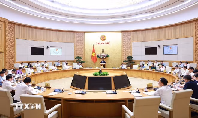 Phiên họp Chính phủ thường kỳ tháng 4 năm 2025. (Ảnh: Dương Giang/TTXVN)