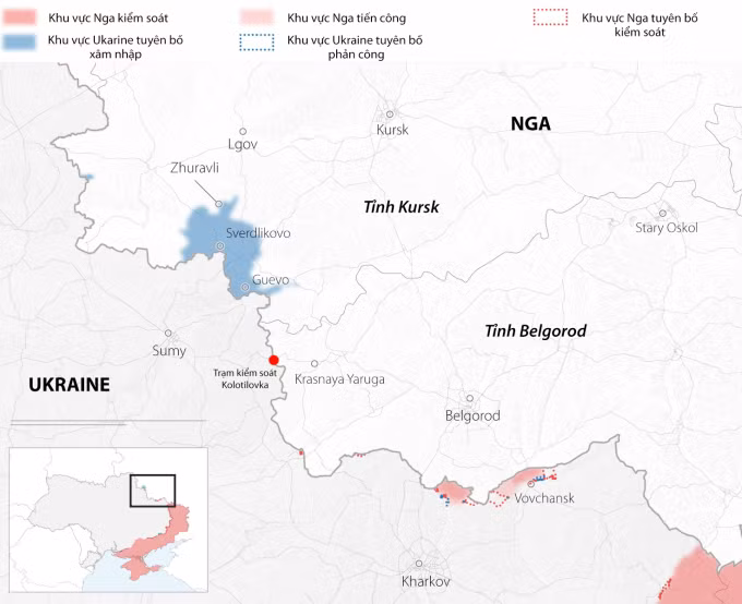 Vị trí tỉnh Kursk. Đồ họa:CNN