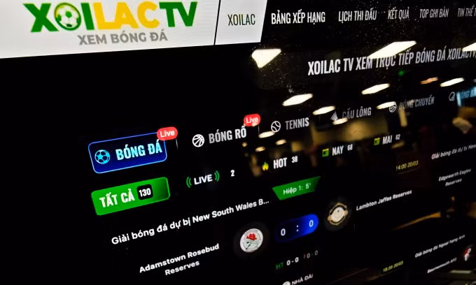 Giao diện một biến thể website của "xoilac". Ảnh: Bảo Lâm