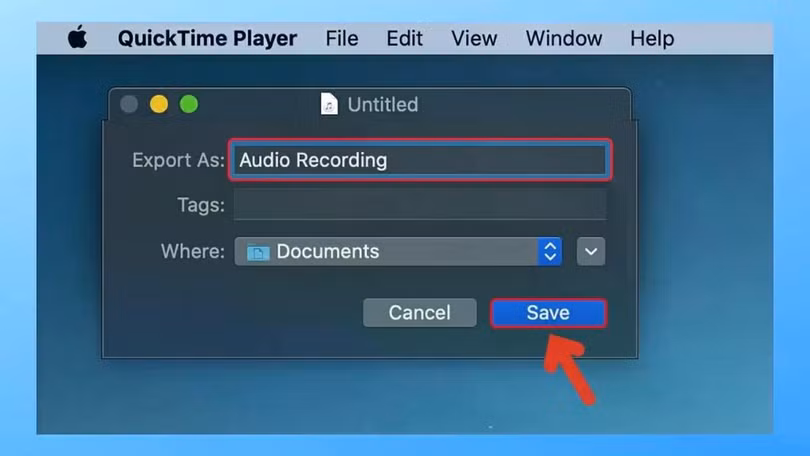 Để lưu lại bản ghi, vào File > Save.