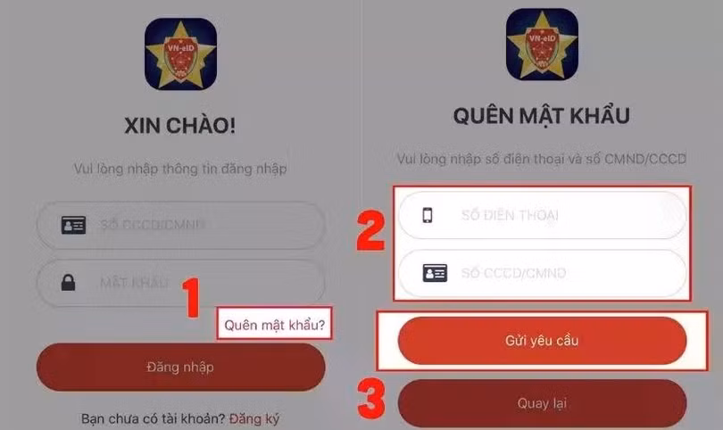 Hãy truy cập tính năng Quên mật khẩu.