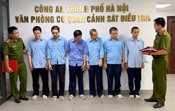 Các bị can bị bắt giữ. Ảnh: Công an cung cấp
