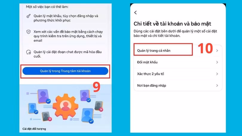 Tiếp tục truy cập Trung tâm tài khoản.