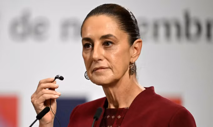 Tổng thống Mexico Claudia Sheinbaum tại cuộc họp báo ở Mexico City hôm 7/11. Ảnh: AFP