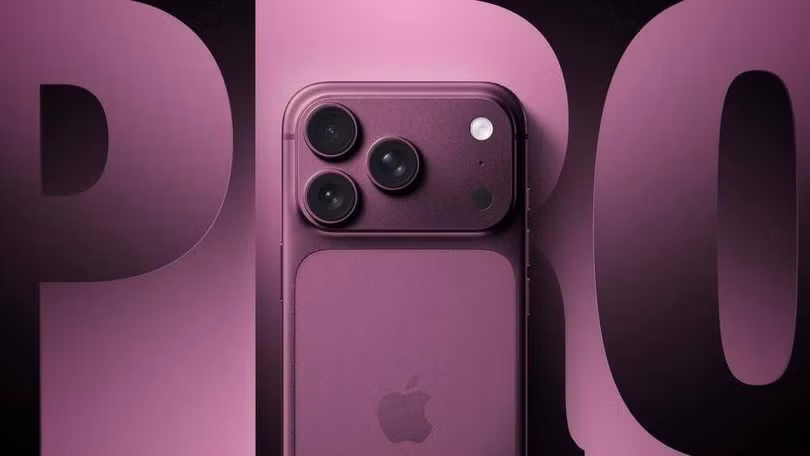 iPhone 18 Pro với tông màu đỏ đậm anh đào theo ảnh dựng tin đồn của Macrumors.
