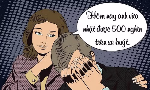 chong buon vi nhat duoc tien roi