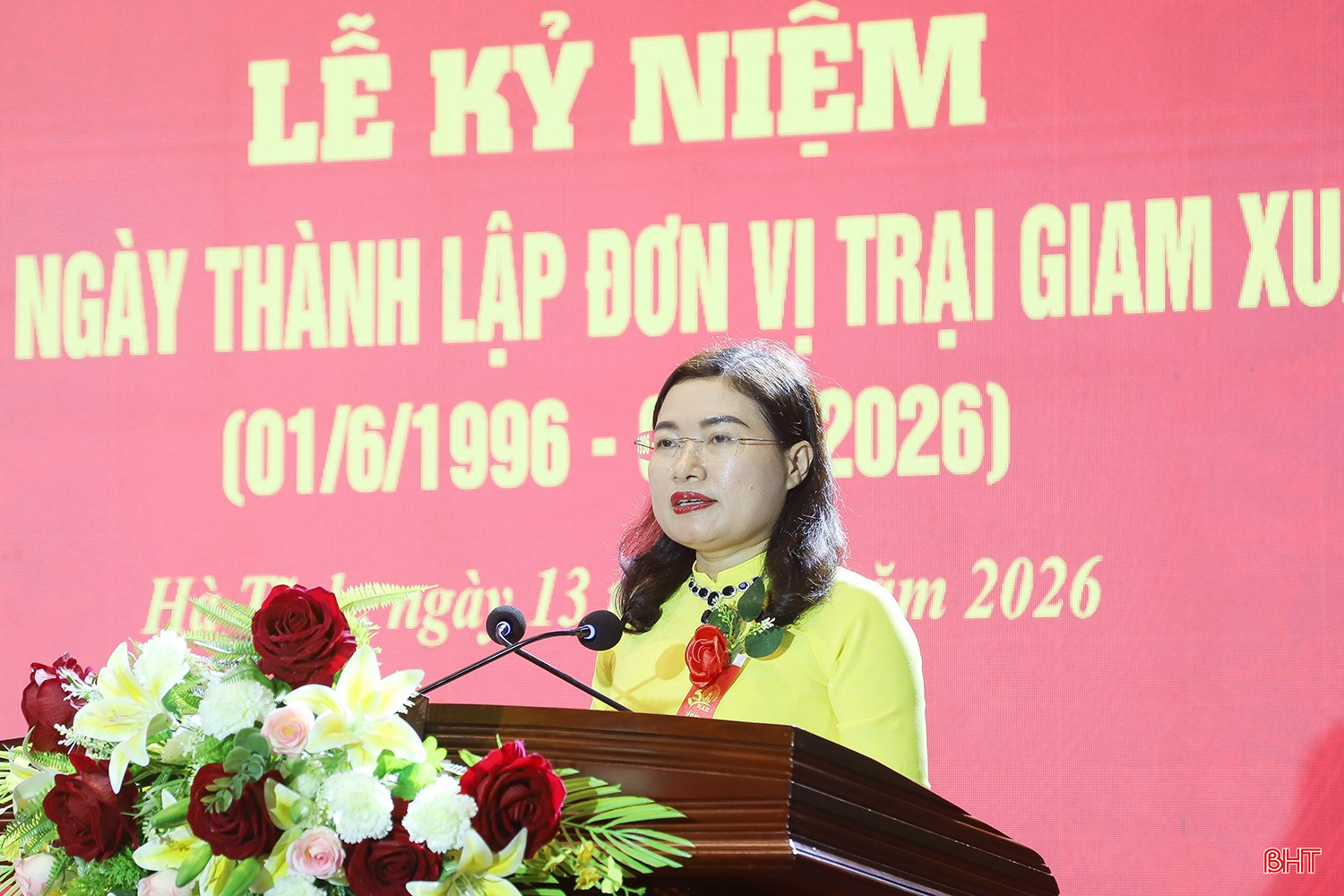 Phó Chủ tịch UBND tỉnh Nguyễn Thị Nguyệt phát biểu tại lễ kỷ niệm.