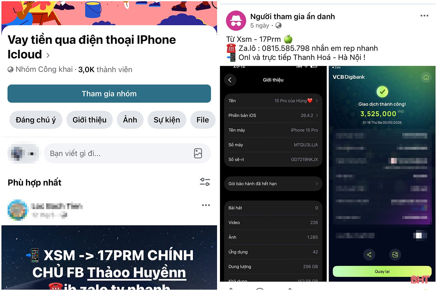 Thời gian gần đây, xuất hiện thêm hình thức cho vay thông qua tài khoản iCloud trên điện thoại iPhone.