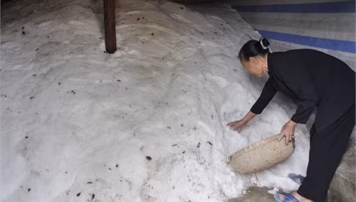 Thời điểm này vẫn còn một lượng muối khá lớn được cất trữ, bởi nhiều người dân cho rằng, giá muối vẫn có thể tăng cao trong thời gian tới