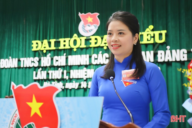 Bí thư đoàn Các cơ quan Đảng tỉnh Nguyễn Thị Hải Tú khai mạc đại hội bqbht_br_ad2.jpg