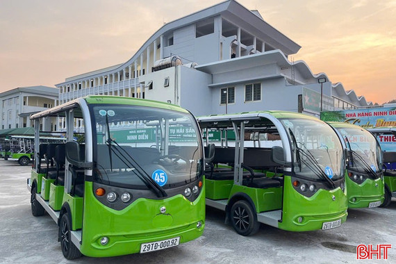 Đưa vào khai thác dịch vụ xe điện tại Khu du lịch Thiên Cầm 
