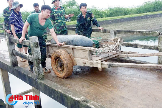 phat hien bom chua no khi lam cong trinh thuy loi
