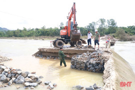 Khẩn trương khắc phục sự cố cầu tràn Lĩnh Hồng