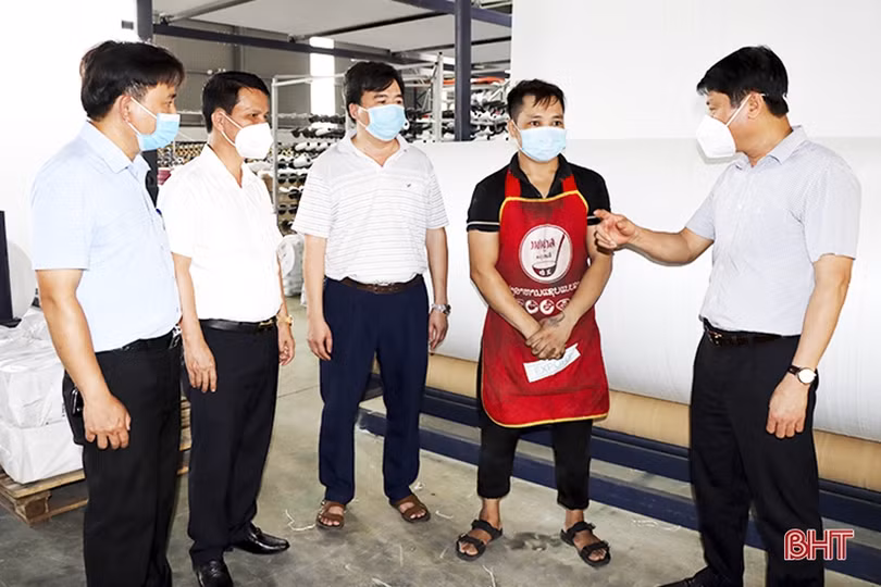 Tăng cường phòng, chống dịch Covid-19 tại cụm công nghiệp ở Đức Thọ