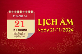 Lịch âm hôm nay - lịch âm ngày 21/11/2024 - lịch vạn niên - xem lịch âm chính xác nhất