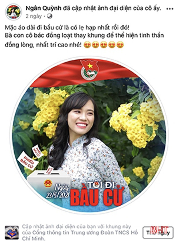 Người dân Hà Tĩnh tạo hiệu ứng tuyên truyền về bầu cử trên Facebook