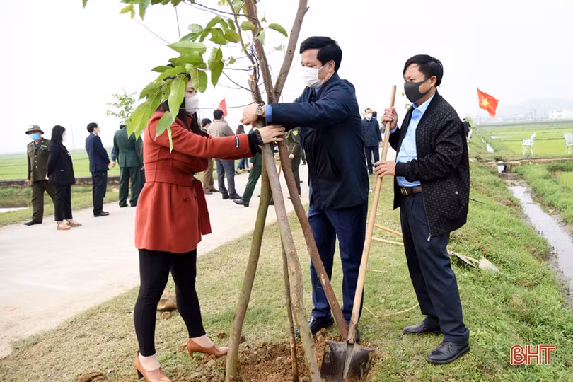 Các địa phương Hà Tĩnh sôi nổi ra quân trồng cây đầu xuân