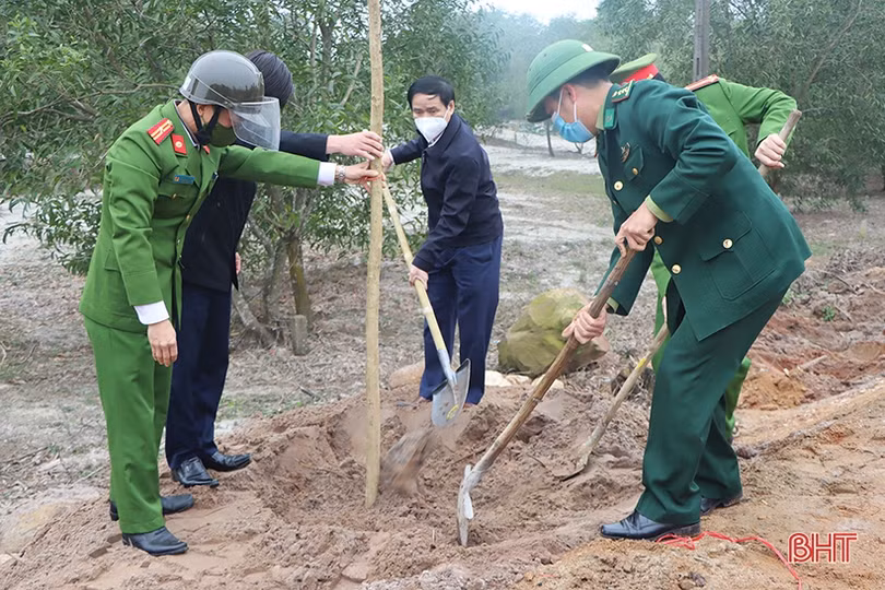 Các địa phương Hà Tĩnh sôi nổi ra quân trồng cây đầu xuân