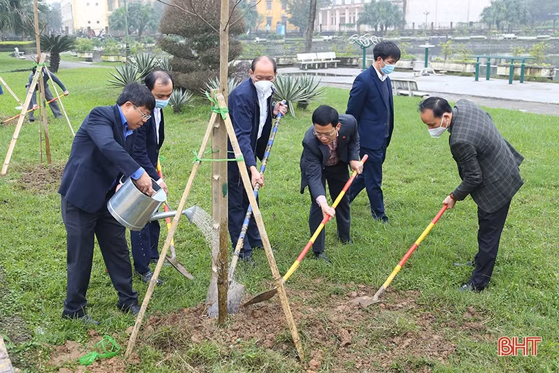 Các địa phương Hà Tĩnh sôi nổi ra quân trồng cây đầu xuân