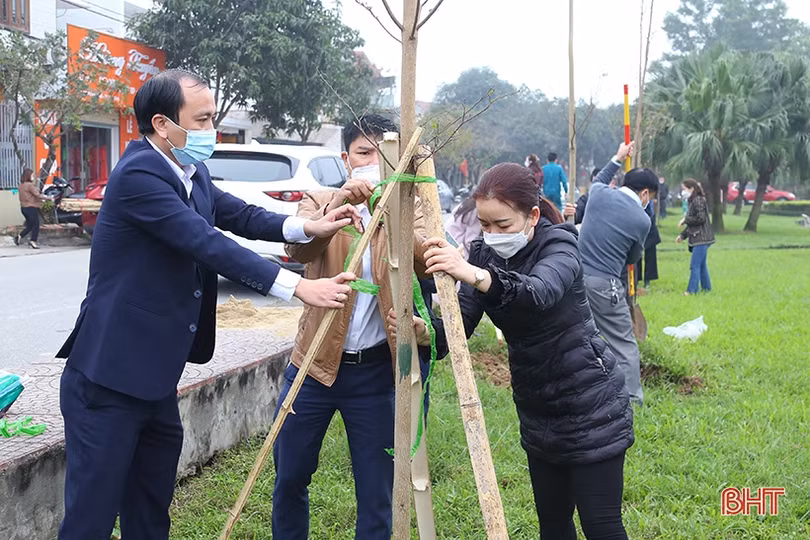 Các địa phương Hà Tĩnh sôi nổi ra quân trồng cây đầu xuân