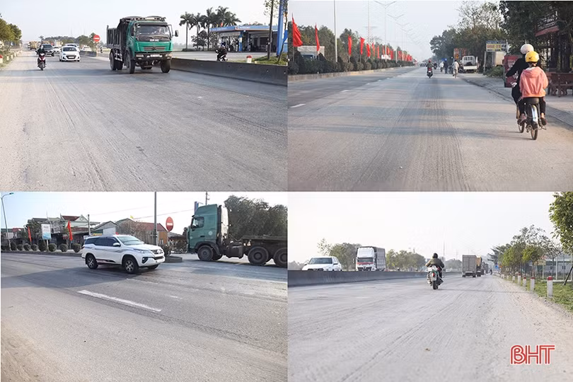 Mất an toàn giao thông khi vạch kẻ đường trên QL1 qua Hà Tĩnh hết tác dụng