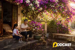 Podcast tản văn: Hoa giấy trước hiên nhà