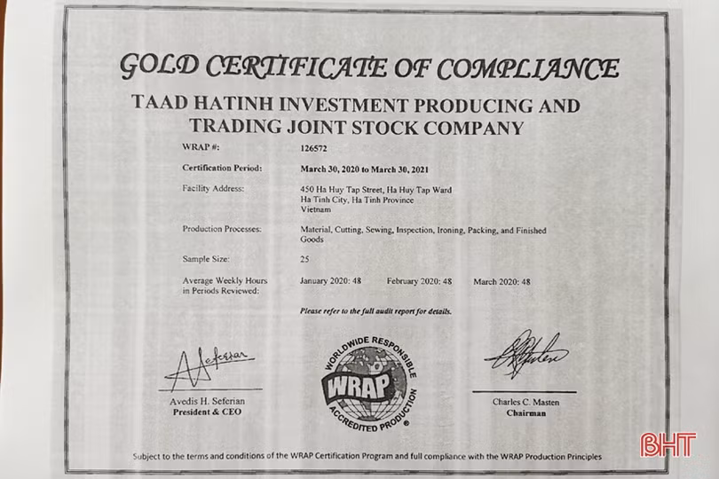 Các công ty may mặc ở Hà Tĩnh nhộn nhịp với đơn hàng đi Mỹ