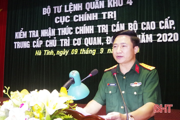 Kiểm tra nhận thức chính trị cho sỹ quan quân đội trung, cao cấp tại Hà Tĩnh