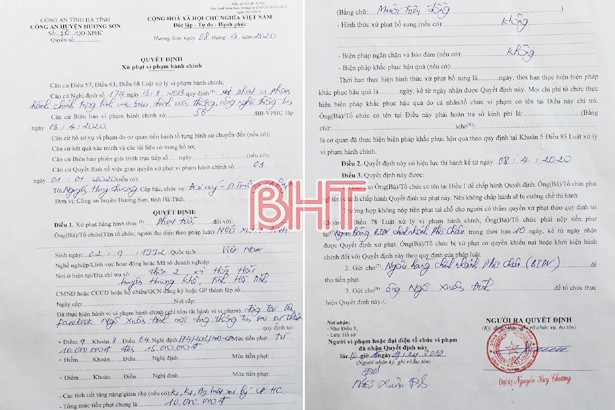 Phạt 10 triệu đồng đối tượng đăng tin sai sự thật trong khu cách ly ở Hà Tĩnh