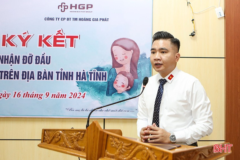 Ông Hoàng Nguyễn Trọng Dũng - Chủ tịch Hội đồng quản trị kiêm Tổng Giám đốc Công ty CP Đầu tư và Thương mại Hoàng Gia Phát phát biểu tại lễ ký kết. a2.jpg
