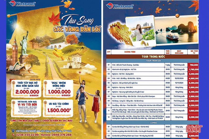 Chương trình các tour trong nước do Vietravel Nghệ An triển khai trong mùa thu này. b2.jpg