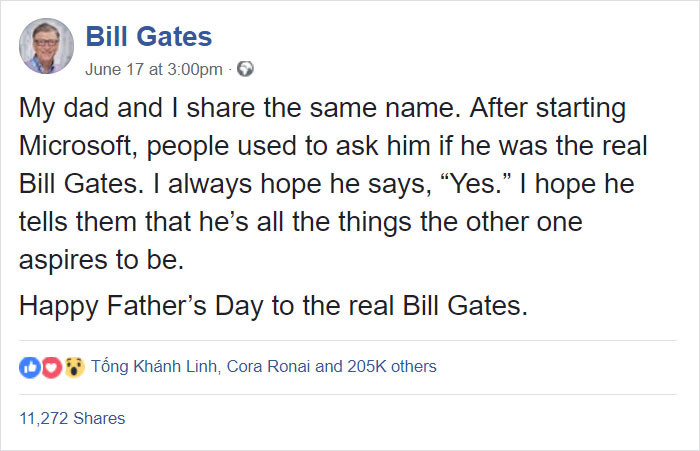 Tỷ phú Bill Gates gây xúc động với bài viết dành cho cha
