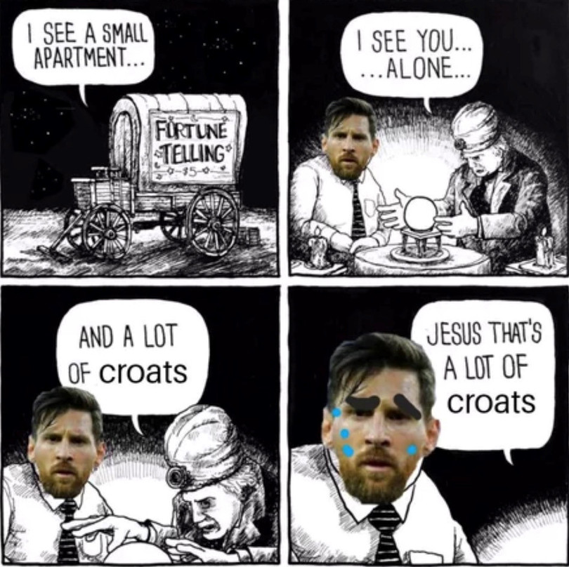 Ảnh chế Messi thảm bại trước Croatia tràn ngập mạng xã hội