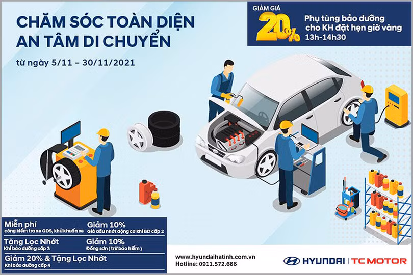 Hyundai Hà Tĩnh: Khuyến mại đầy tay, sắm ngay xe mới