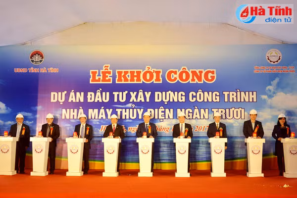 khoi cong nha may thuy dien ngan truoi san luong hon 55 trieu kwh nam
