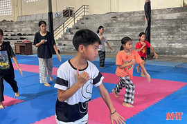 Các vận động viên nhí Hà Tĩnh nỗ lực chinh phục đỉnh cao