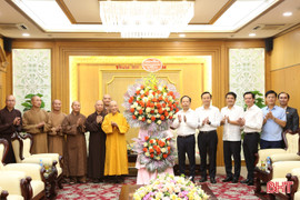 Giáo hội Phật giáo Việt Nam tỉnh chúc mừng thành công Đại hội Đảng bộ tỉnh lần thứ XX